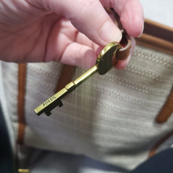 FOSSIL Camilla Convertible Backpack Raffia Rattan Flax Weave Vegan Cream Brown - Picture 8 of 16